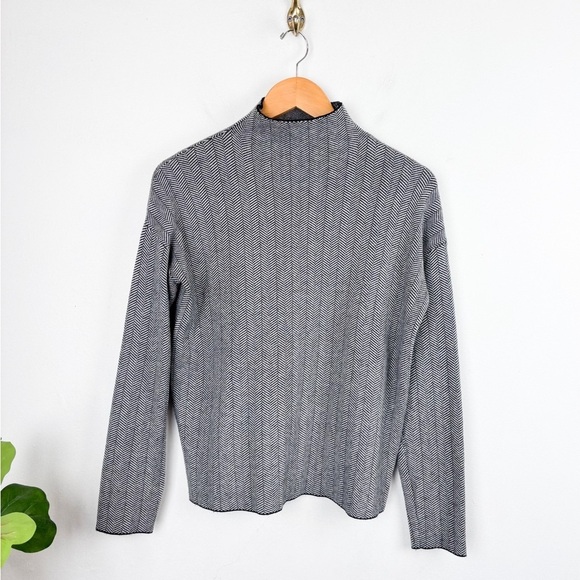 Christian Siriano Herringbone Mock Neck Sweater Sz S - Picture 1 of 5